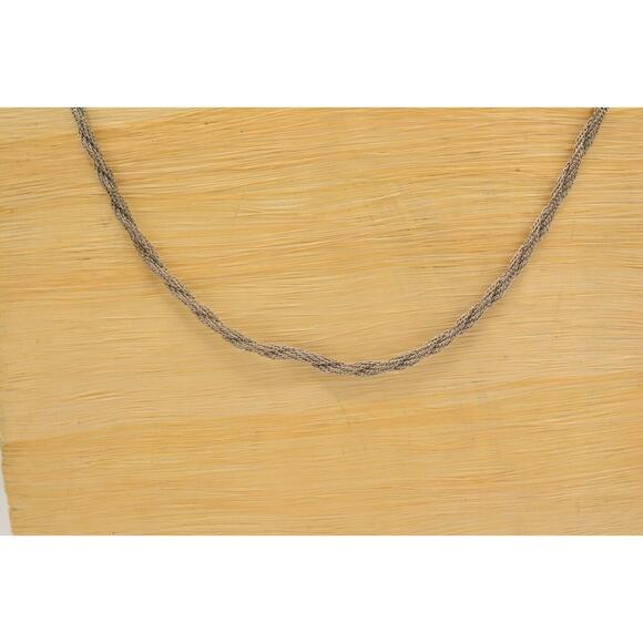 Trifari Vintage Chain Necklace Mesh Twisted Rope Silver Tone Signed 1970s Bin6B - Picture 3 of 12